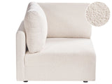 Right-Hand Corner Module Off-White Boucle Upholstery 1-Seat Sofa Section Modern Style Living Room Beliani