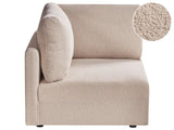 Right-Hand Corner Module Beige Boucle Upholstery 1-Seat Sofa Section Modern Style Living Room Beliani
