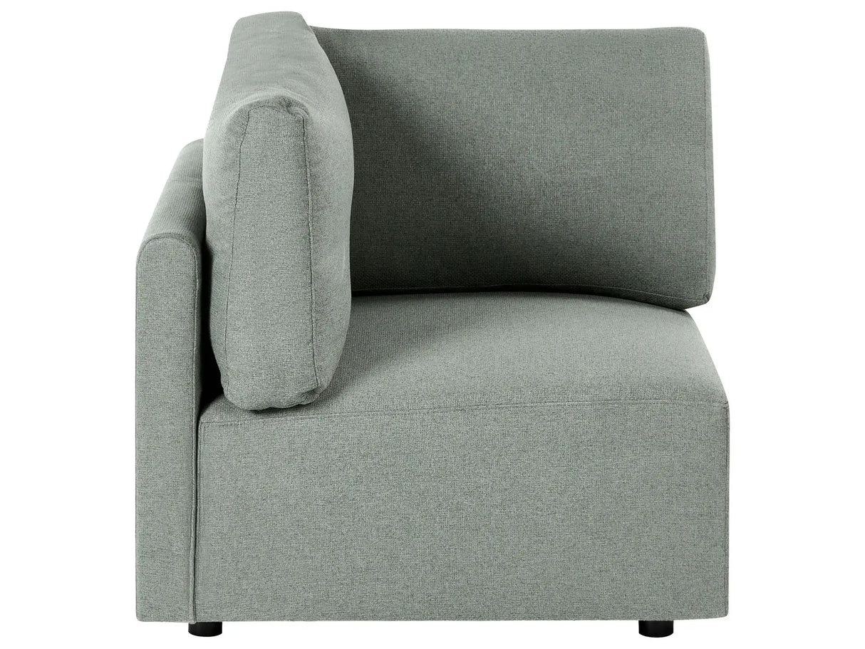 Right-Hand Corner Module Green Fabric Upholstery 1-Seat Sofa Section Modern Style Living Room Beliani