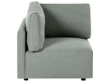 Right-Hand Corner Module Green Fabric Upholstery 1-Seat Sofa Section Modern Style Living Room Beliani