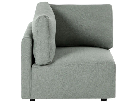 Right-Hand Corner Module Green Fabric Upholstery 1-Seat Sofa Section Modern Style Living Room Beliani