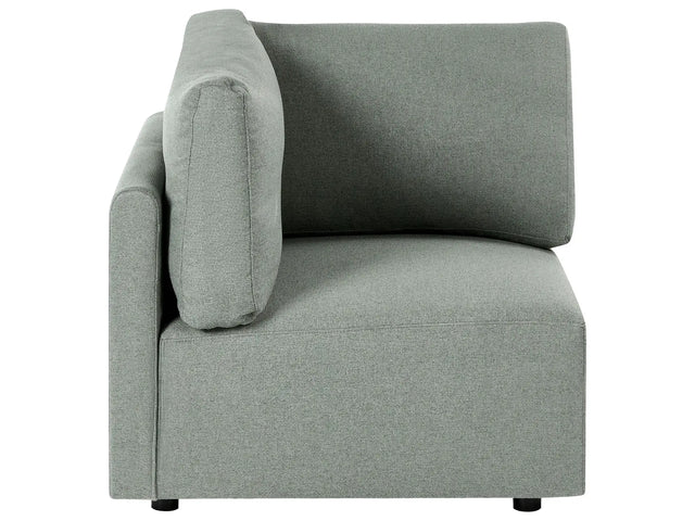 Right-Hand Corner Module Green Fabric Upholstery 1-Seat Sofa Section Modern Style Living Room Beliani