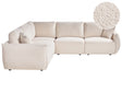 Right Hand Corner Sofa Off-White Boucle 5 Seater Modular Sectional Couch with Cushions Modern Living Room Beliani