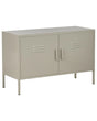 2 Door Sideboard Light Beige Steel Home Office Furniture Shelves Leg Caps Industrial Design Beliani