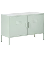 2 Door Sideboard Mint Green Steel Home Office Furniture Shelves Leg Caps Industrial Design Beliani