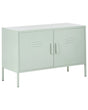 2 Door Sideboard Mint Green Steel Home Office Furniture Shelves Leg Caps Industrial Design Beliani