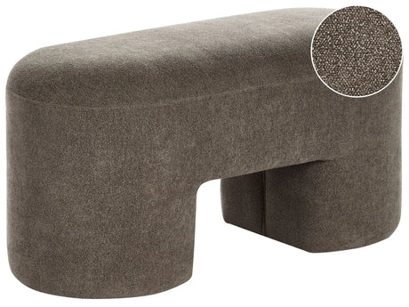 Bench Brown Boucle Upholstered Accent Pouffe Living Room Bedroom Wide Legs Modern Beliani