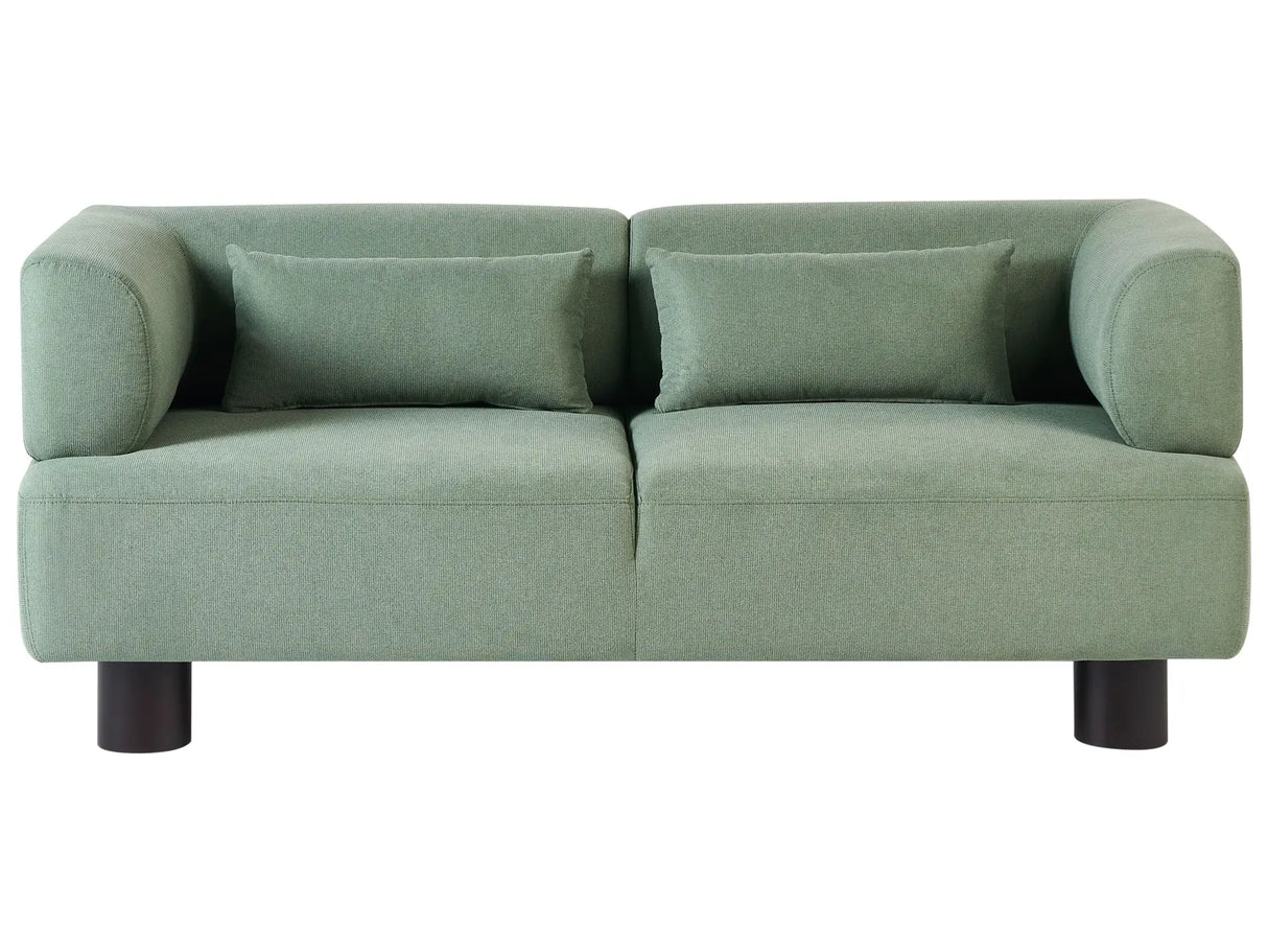 2 Seater Sofa Light Green Fabric Upholstery Water Repellent Material Modern Style Living Room Beliani