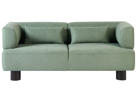 2 Seater Sofa Light Green Fabric Upholstery Water Repellent Material Modern Style Living Room Beliani