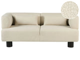 2 Seater Sofa Off-White Boucle Upholstery Material Modern Style Living Room Beliani