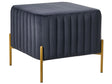 Footstool Black Velvet Upholstery Ottoman Pouffe Gold Metal Legs 47 x 47 cm Square Seat Glamour Living Room Beliani