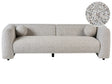 3 Seater Sofa Light Beige Fabric Soft Nubby with Extra Throw Cushions Retro Glam Art Decor Style Beliani