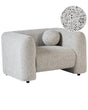Armchair Light Beige Textured Fabric Soft Nubby with Extra Throw Cushion Retro Glam Art Decor Living Room Beliani