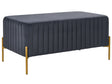 Bench Black Velvet Upholstery Gold Metal Legs 91 x 47 cm Rectangular Seat Glamour Living Room Beliani