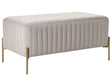 Bench Taupe Velvet Upholstery Gold Metal Legs 91 x 47 cm Rectangular Seat Glamour Living Room Beliani