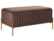 Bench Dark Brown Velvet Upholstery Gold Metal Legs 91 x 47 cm Rectangular Seat Glamour Living Room Beliani