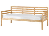 Daybed Natural Rubberwood EU Single Size 90 x 200 cm With Slatted Frame Modern Style Beliani