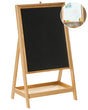 Double Sided Easel Light Brown Pine Wood Kid's Room Chalkboard Magnetic Board Learning Through Play Beliani