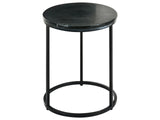 Side Table Black Base  40 cm Metal Frame Ceramic Top Marble Modern Design Living Room Beliani