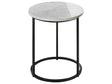 Side Table White Base  40 cm Metal Frame Ceramic Top Marble Modern Design Living Room Beliani