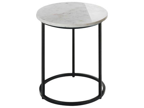 Side Table White Base  40 cm Metal Frame Ceramic Top Marble Modern Design Living Room Beliani