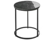 Side Table Dark Green Base  40 cm Metal Frame Ceramic Top Marble Modern Design Living Room Beliani
