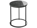 Side Table Dark Green Base  40 cm Metal Frame Ceramic Top Marble Modern Design Living Room Beliani
