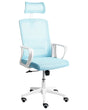 Office Chair Light Blue Mesh Swivel Base Adjustable Height Headrest Home Office Beliani