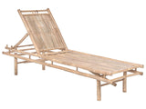 Sun Lounger Light Brown Bamboo Wood 3 Position Reclining Backrest Natural Style Beliani