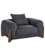 Armchair Black Fabric Upholstery Wooden Legs with Armrests Living Room Reading Corner Modern Style Beliani
