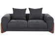2 Seater Sofa Black Fabric Upholstery Wooden Legs with Armrests Loveseat Living Room Modern Style Beliani