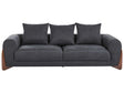3 Seater Sofa Black Fabric Upholstery Wooden Legs with Armrests Loveseat Living Room Modern Style Beliani