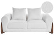 2 Seater Sofa White Boucle Upholstery Wooden Legs with Armrests Loveseat Living Room Modern Style Beliani