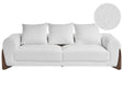 3 Seater Sofa White Boucle Upholstery Wooden Legs with Armrests Loveseat Living Room Modern Style Beliani