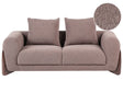 2 Seater Sofa Brown Boucle Upholstery Wooden Legs with Armrests Loveseat Living Room Modern Style Beliani