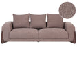 3 Seater Sofa Brown Boucle Upholstery Wooden Legs with Armrests Loveseat Living Room Modern Style Beliani