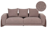 3 Seater Sofa Brown Boucle Upholstery Wooden Legs with Armrests Loveseat Living Room Modern Style Beliani