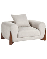Armchair Taupe Fabric Upholstery Wooden Legs with Armrests Living Room Reading Corner Modern Style Beliani