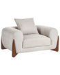 Armchair Taupe Fabric Upholstery Wooden Legs with Armrests Living Room Reading Corner Modern Style Beliani