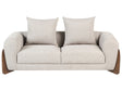 2 Seater Sofa Taupe Fabric Upholstery Wooden Legs with Armrests Loveseat Living Room Modern Style Beliani