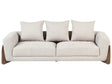 3 Seater Sofa Taupe Fabric Upholstery Wooden Legs with Armrests Loveseat Living Room Modern Style Beliani