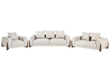 6 Seater Sofa Set Taupe Fabric Upholstery Wooden Legs with Armrests Loveseat Living Room Modern Style Beliani