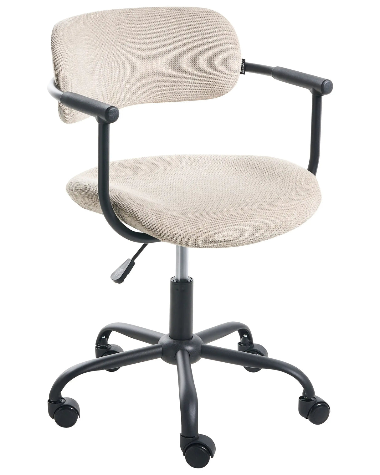 Office Chair Beige Fabric Upholstery Swivel Desk Computer Adjustable Seat Reclining Backrest Beliani