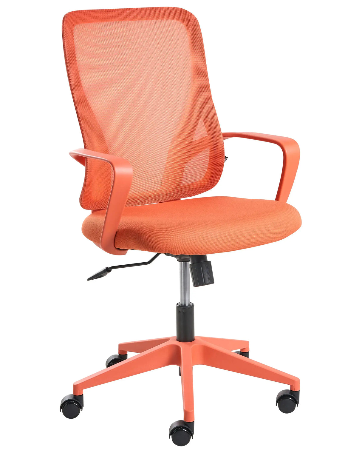 Office Chair Orange Fabric Mesh Upholstery Swivel Desk Computer Adjustable Seat Reclining Backrest Beliani