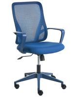 Office Chair Blue Fabric Mesh Upholstery Swivel Desk Computer Adjustable Seat Reclining Backrest Beliani