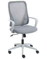 Office Chair Light Grey Fabric Mesh Upholstery Swivel Desk Computer Adjustable Seat Reclining Backrest Beliani