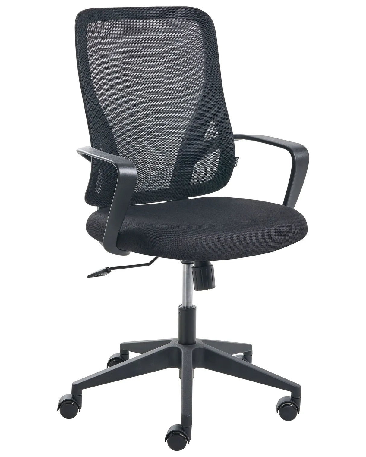 Office Chair Black Fabric Mesh Upholstery Swivel Desk Computer Adjustable Seat Reclining Backrest Beliani