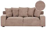 Sofa Corduroy Light Brown Corduroy 3 Seater Comfortable Living Room Modern Retro Beliani