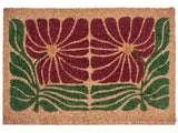 Doormat Multicolour Coir with Anti-Slip Bottom 40 x 60 cm Anti Slip Decoration Floral Pattern Welcome Mat Beliani