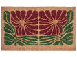 Doormat Multicolour Coir with Anti-Slip Bottom 45 x 75cm Anti Slip Decoration Floral Pattern Welcome Mat Beliani